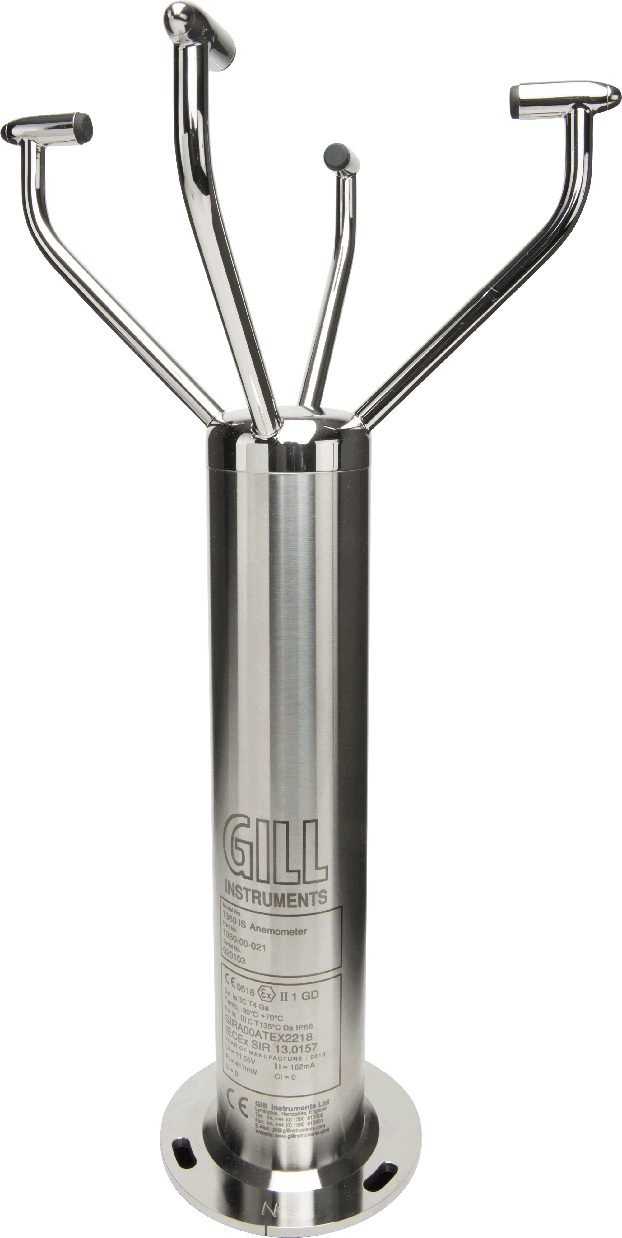 เครื่องวัดความเร็วลมที่แม่นยำสำหรับพื้นที่อันตราย WindObserver IS รับรองมาตรฐาน IECEx, ATEX และ UKEX